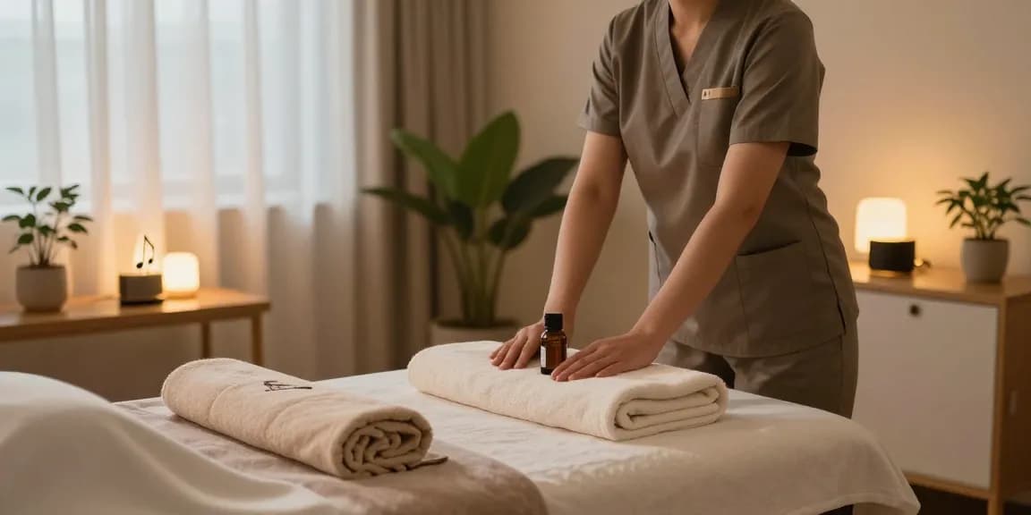판교출장마사지 experience in a serene massage room with calming ambiance and essential oils.