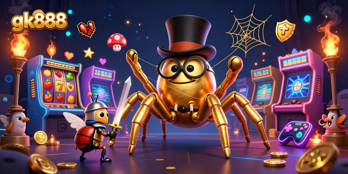 Engage with gk888 as a golden tarantula weaves casino webs while beetle knights approach!